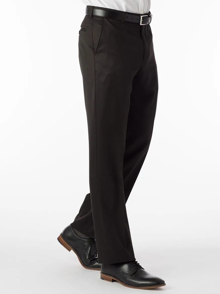Ballin Dunhill Micro Nano Traditional Flat Front Pant in Black