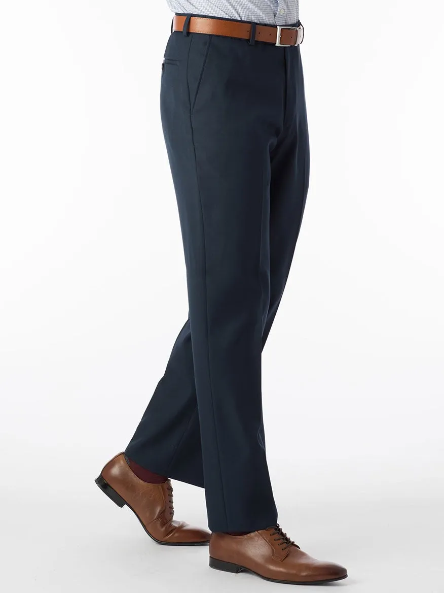 Ballin Dunhill Micro Nano Traditional Flat Front Pant in Navy