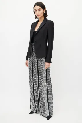 Black & Silver Sequin Palazzo Pant
