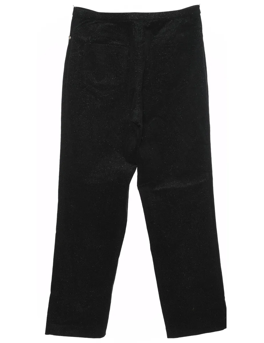 Black & Silver Sparkly Trousers - W30 L30