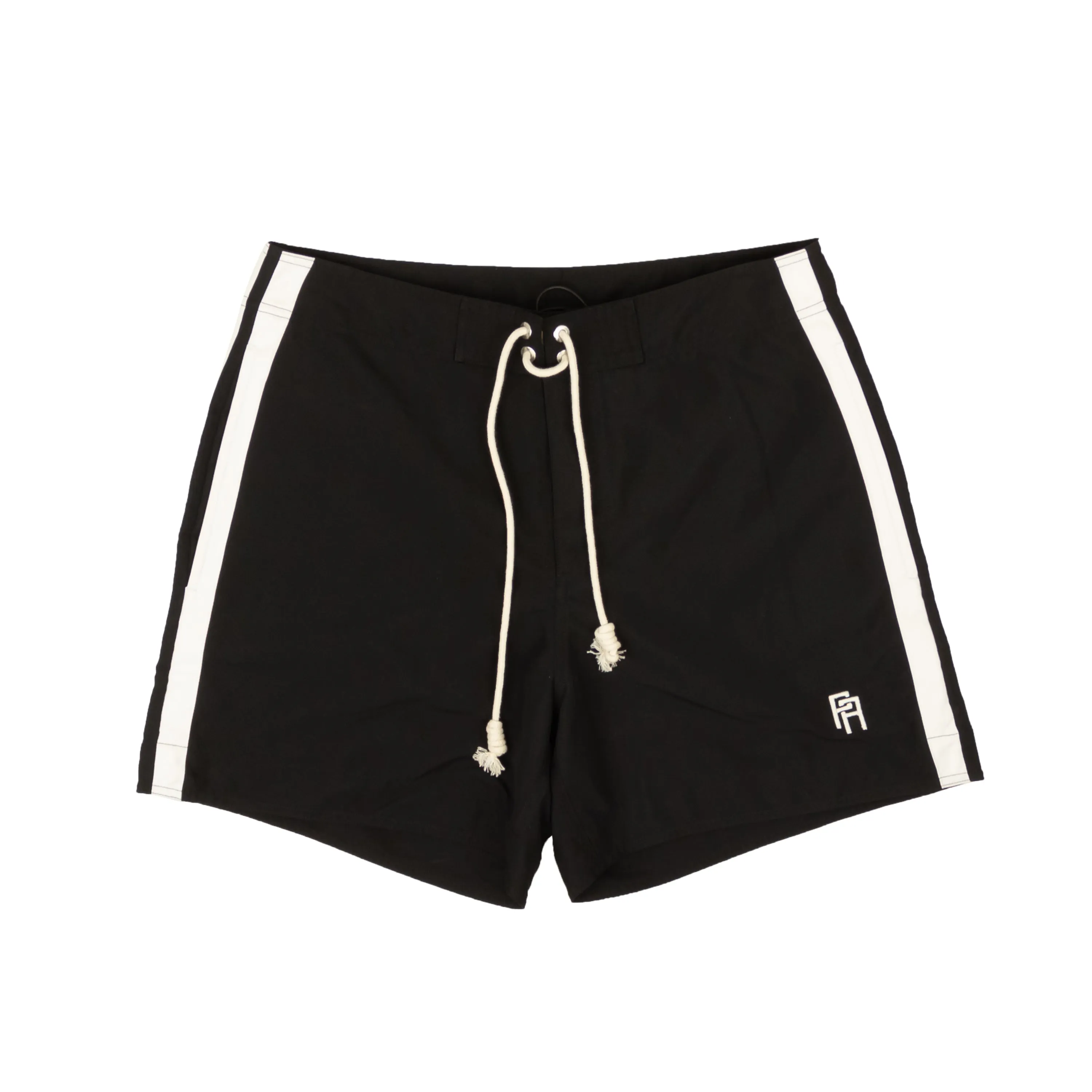 Black Monogram Logo Swim Shorts