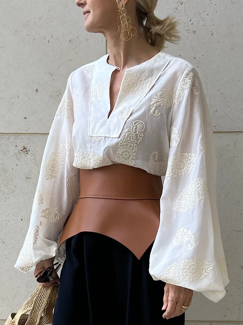 BLOUSE CLAIRE "ECRU EMBROIDERY"