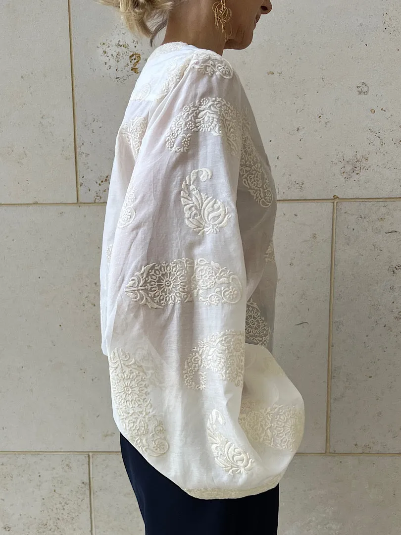 BLOUSE CLAIRE "ECRU EMBROIDERY"