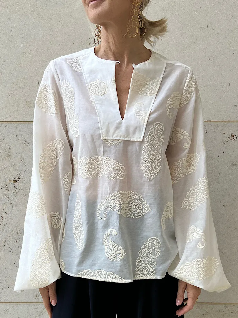 BLOUSE CLAIRE "ECRU EMBROIDERY"