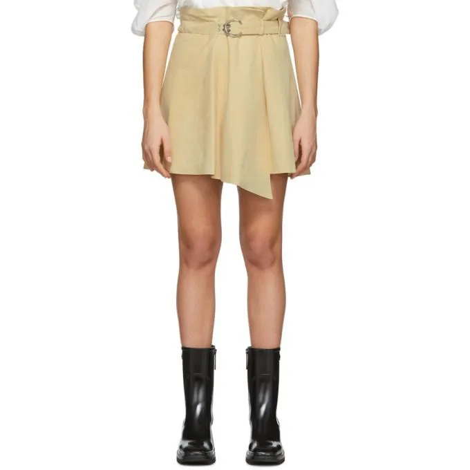Chloe Beige Suede Draped Miniskirt