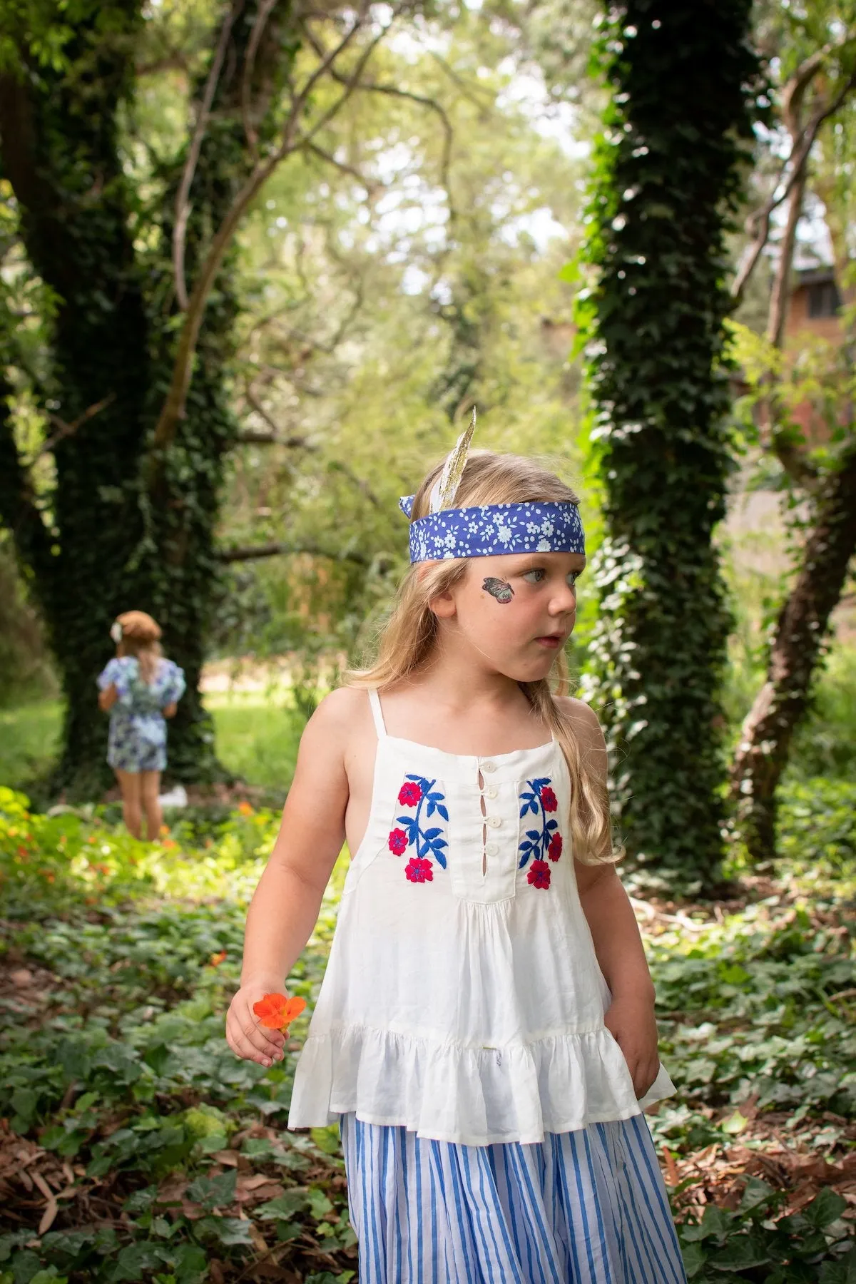 Coco & Ginger Bijou Top Eggshell w Hand Embroidery