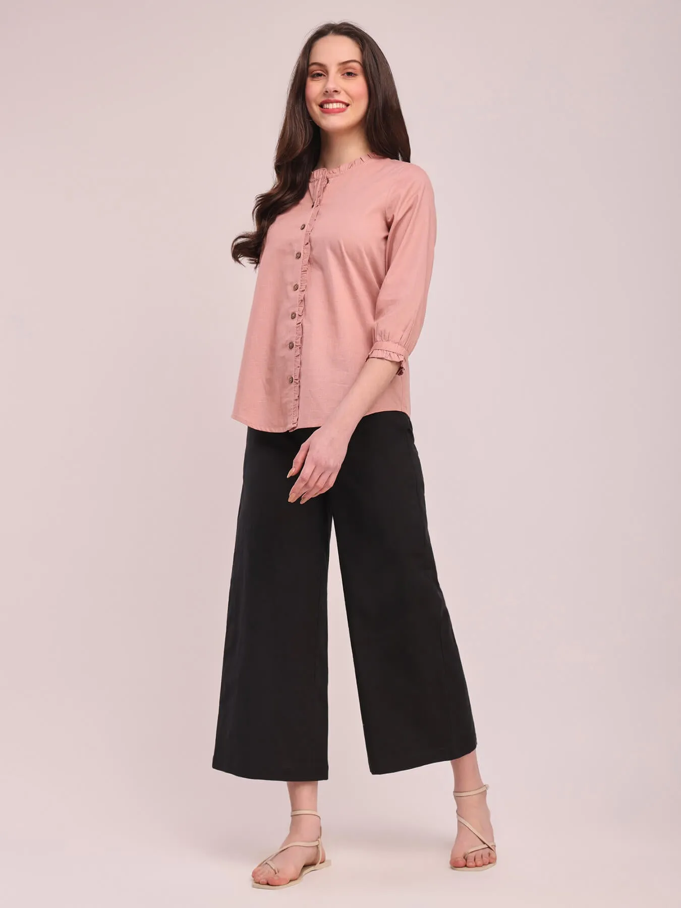 Cotton Solid Culottes - Black