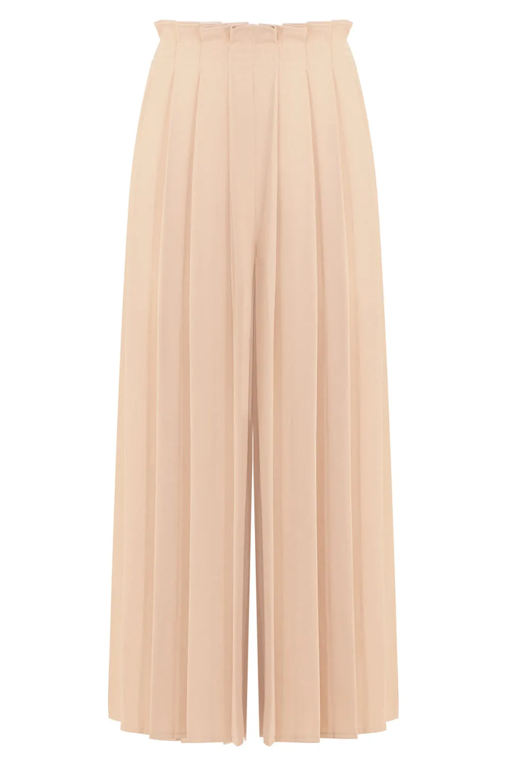 CROPPED PLEATED CULOTTES NUDE