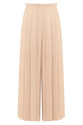 CROPPED PLEATED CULOTTES NUDE