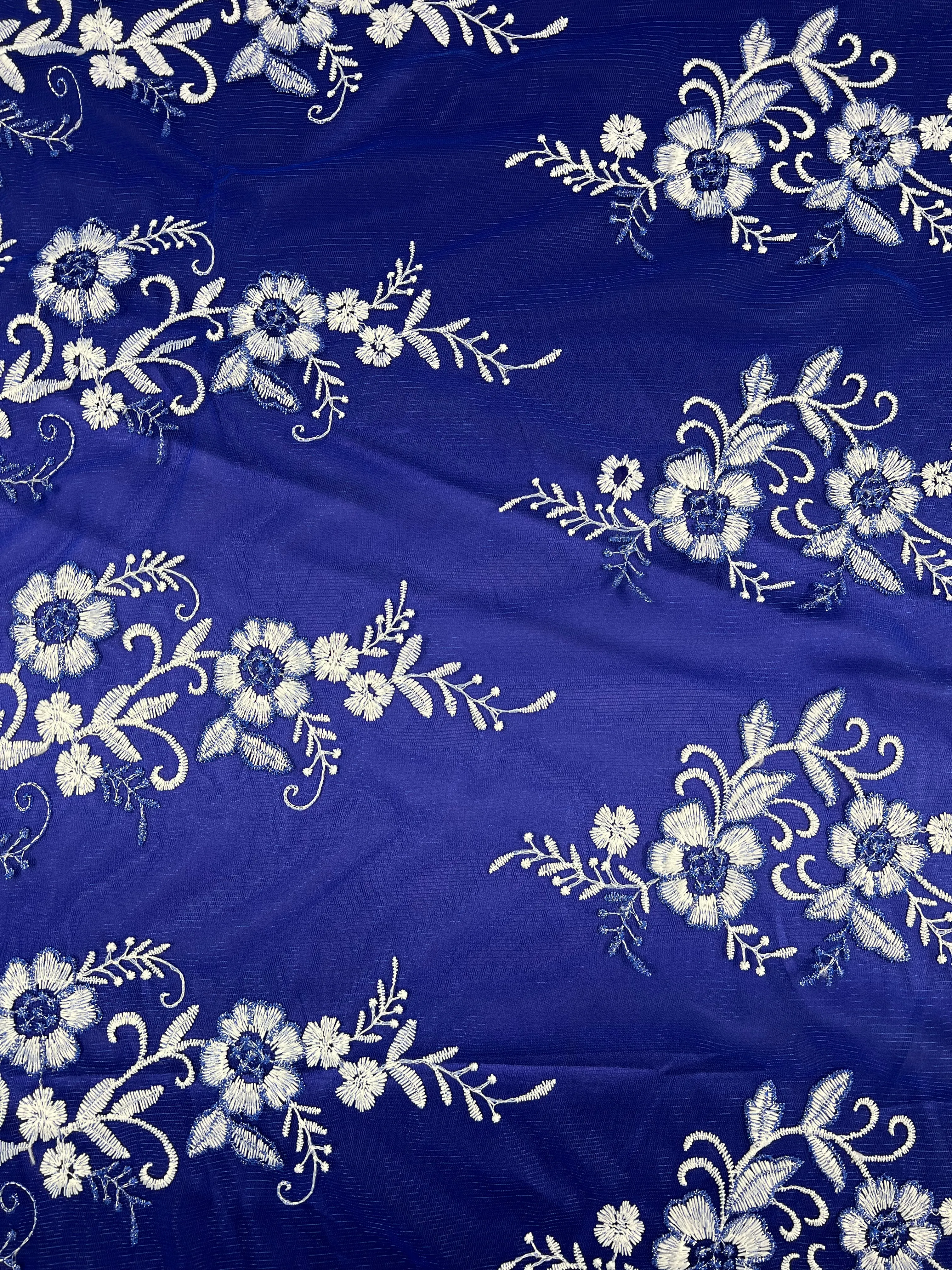 Embroidered Lace - Royal - 150cm