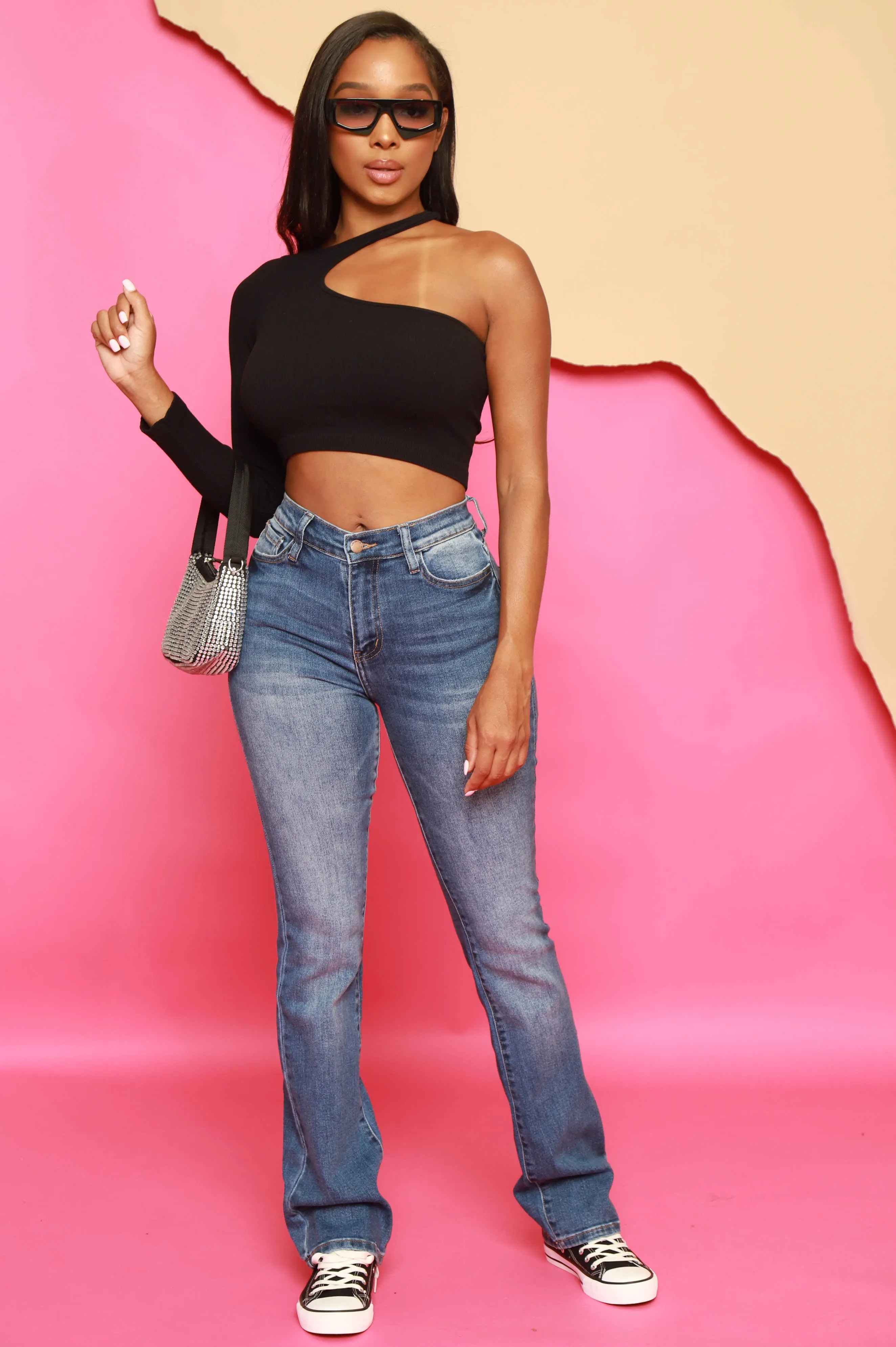 End Game High Rise Bootcut Jeans - Medium Wash