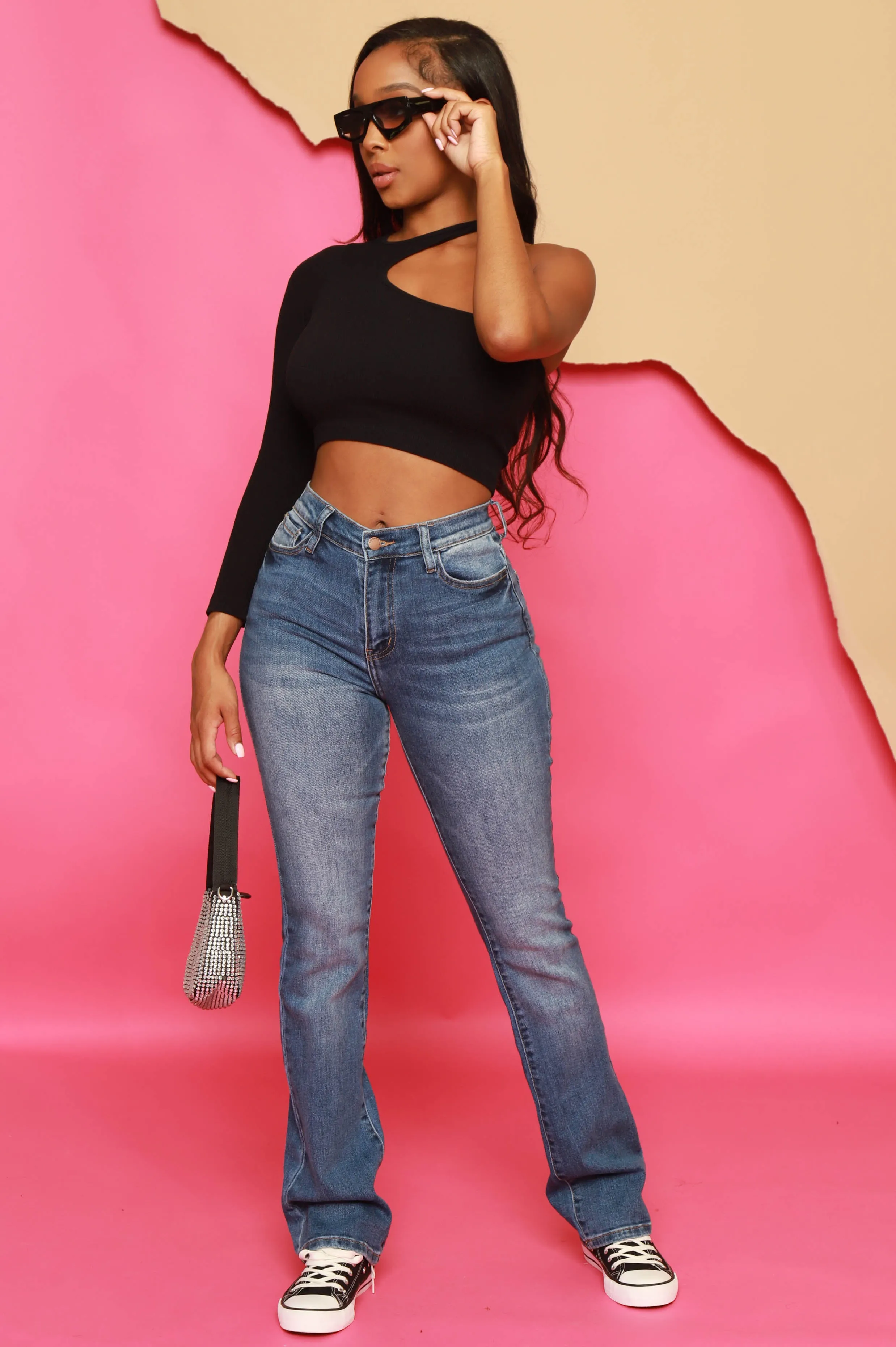 End Game High Rise Bootcut Jeans - Medium Wash