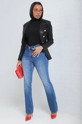 End Game High Rise Bootcut Jeans - Medium Wash