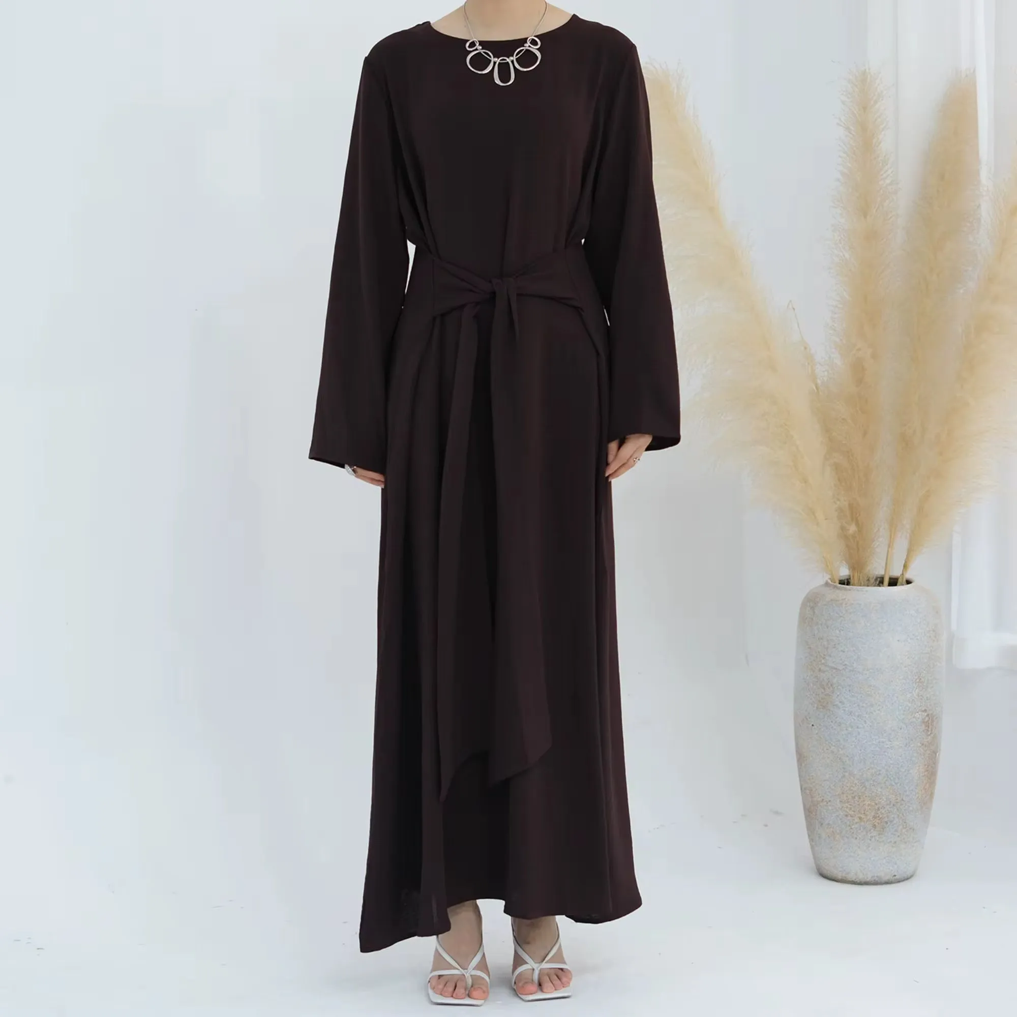 Farah Tie Abaya - Dark Coffee