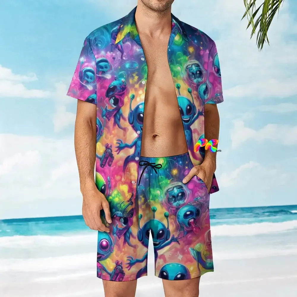 Groove Fest Men's Rave Swim Shorts Set