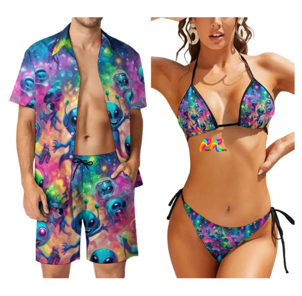 Groove Fest Men's Rave Swim Shorts Set