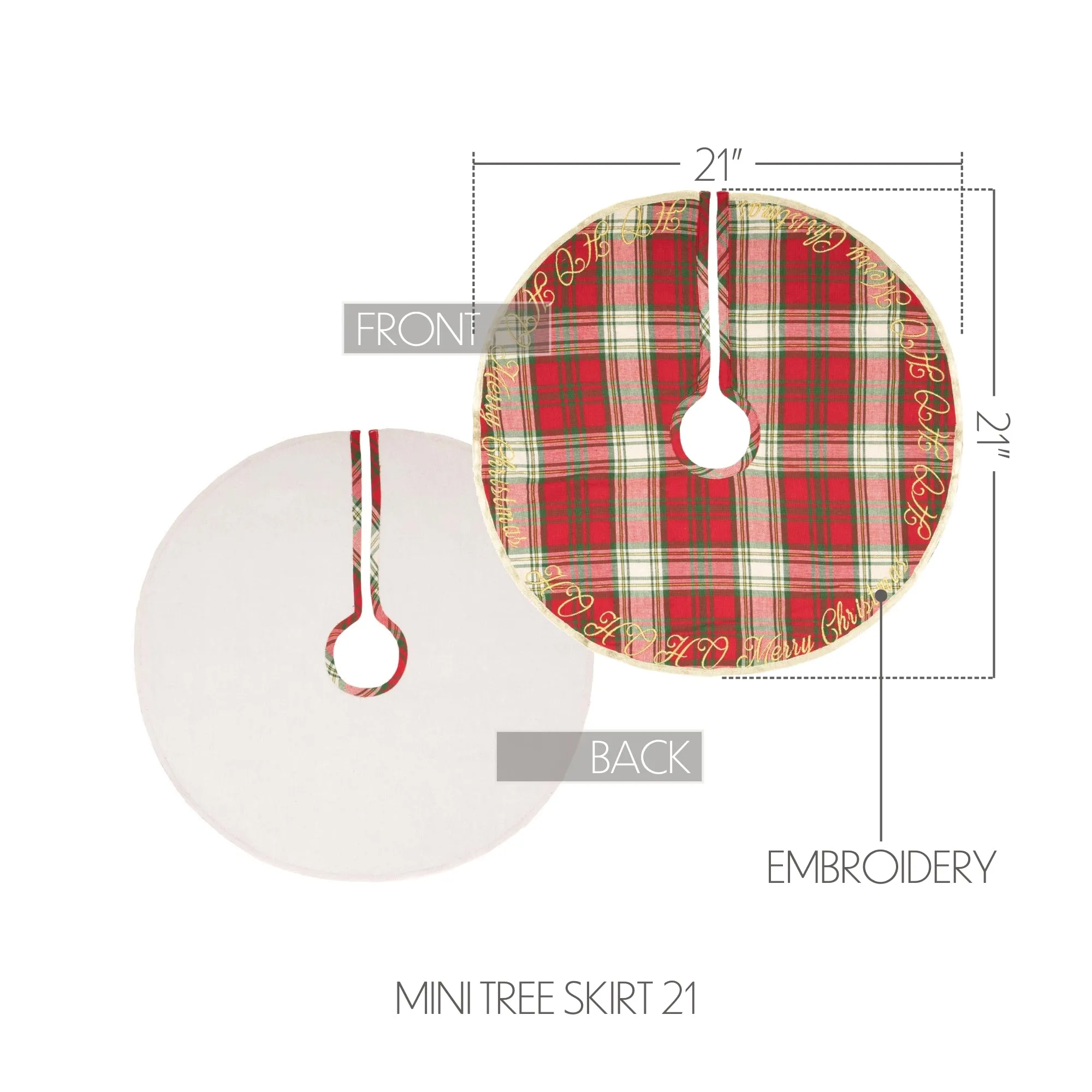 HO HO Holiday Mini Christmas Tree Skirt 21 VHC Brands