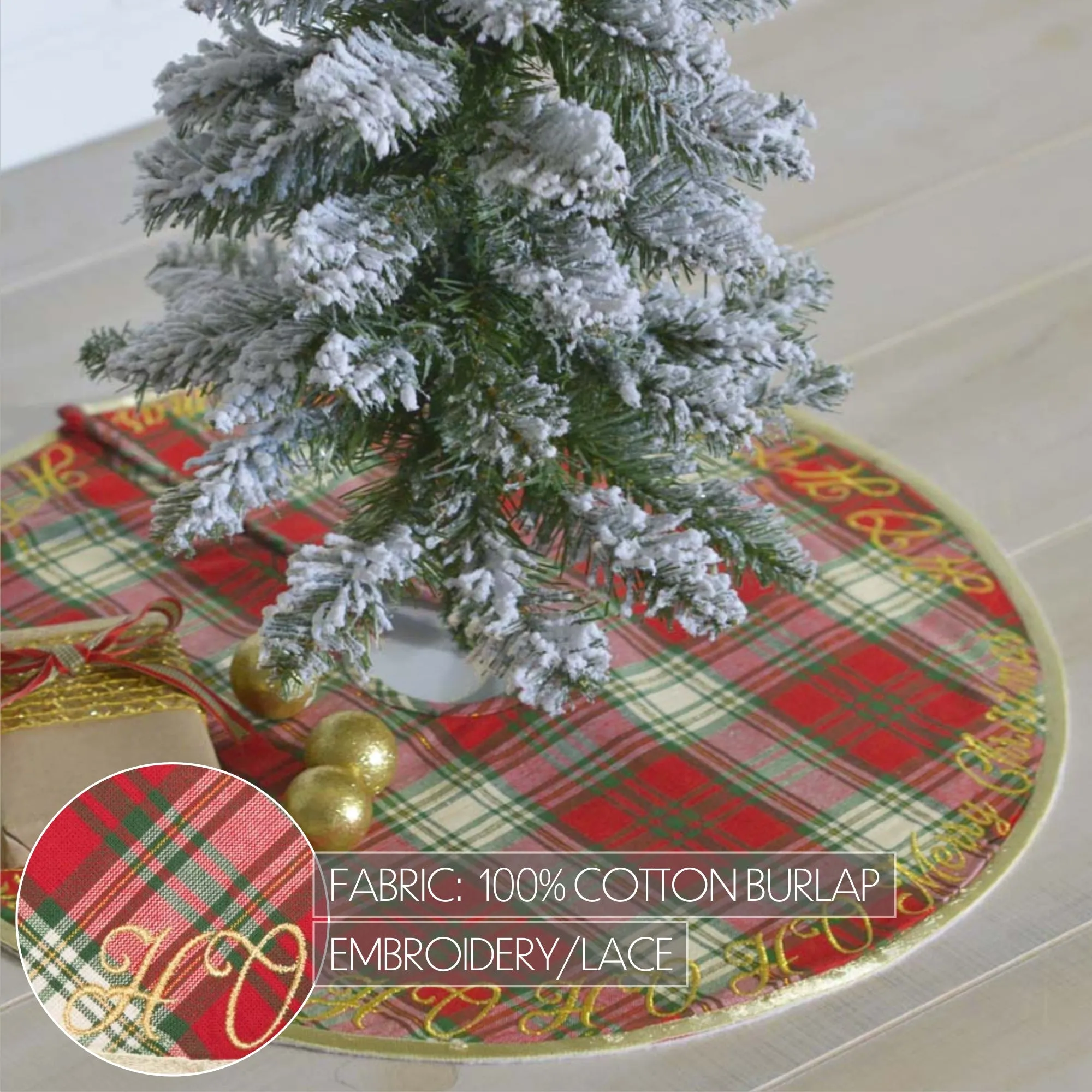 HO HO Holiday Mini Christmas Tree Skirt 21 VHC Brands