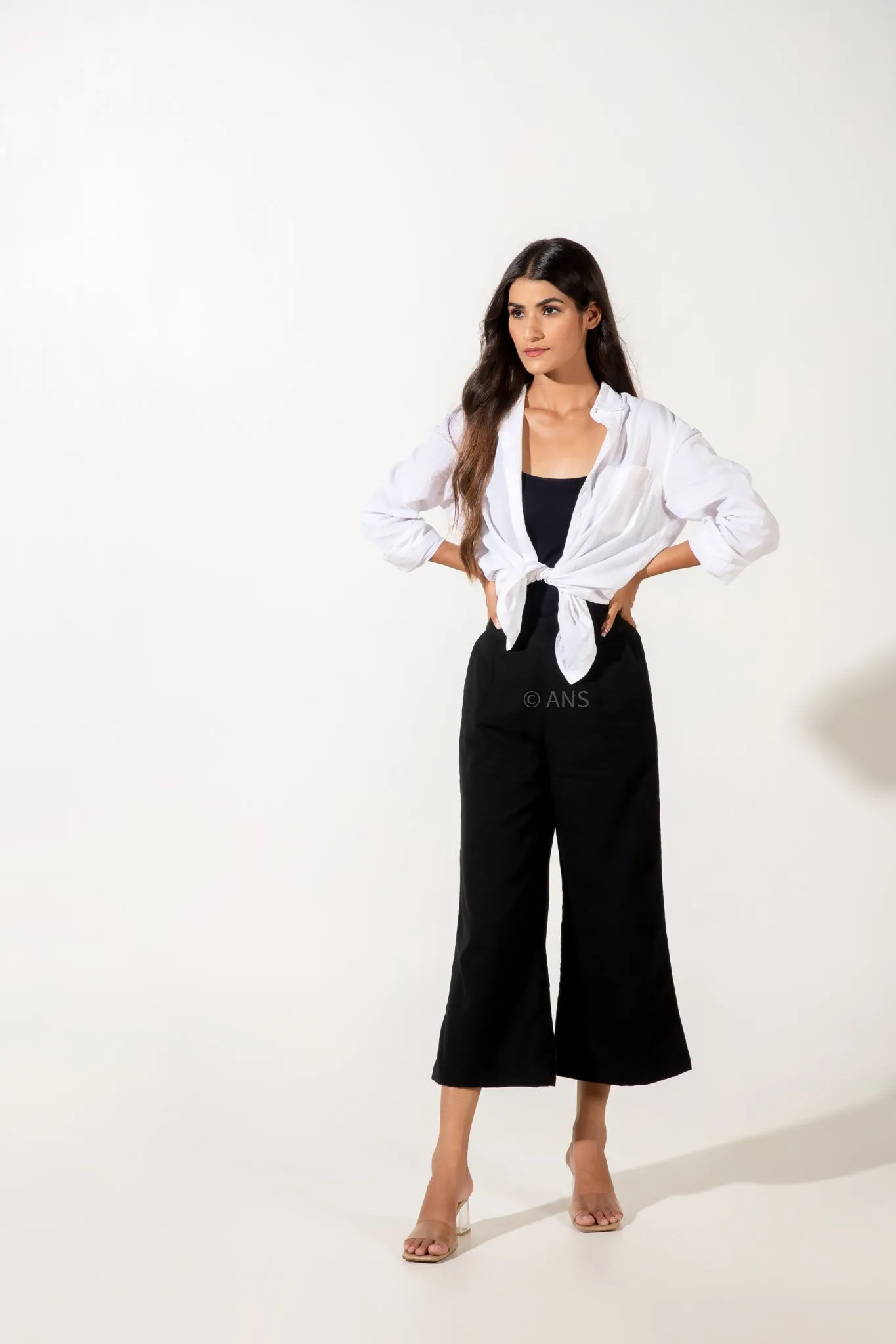 IRA LINEN BLACK PANTS