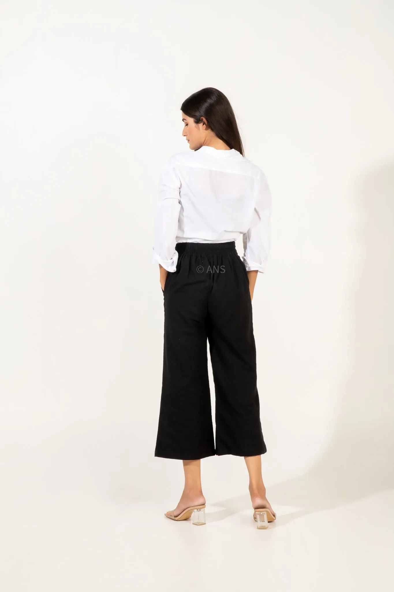 IRA LINEN BLACK PANTS