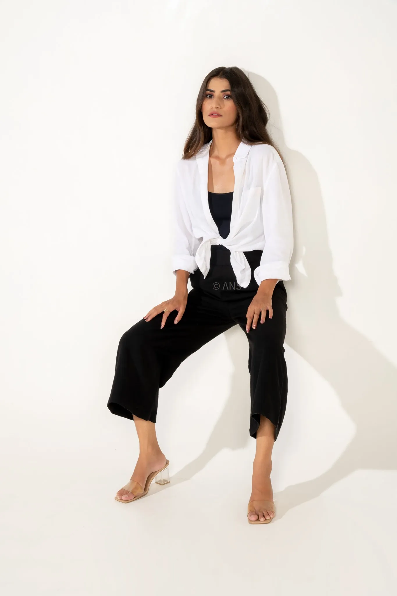 IRA LINEN BLACK PANTS