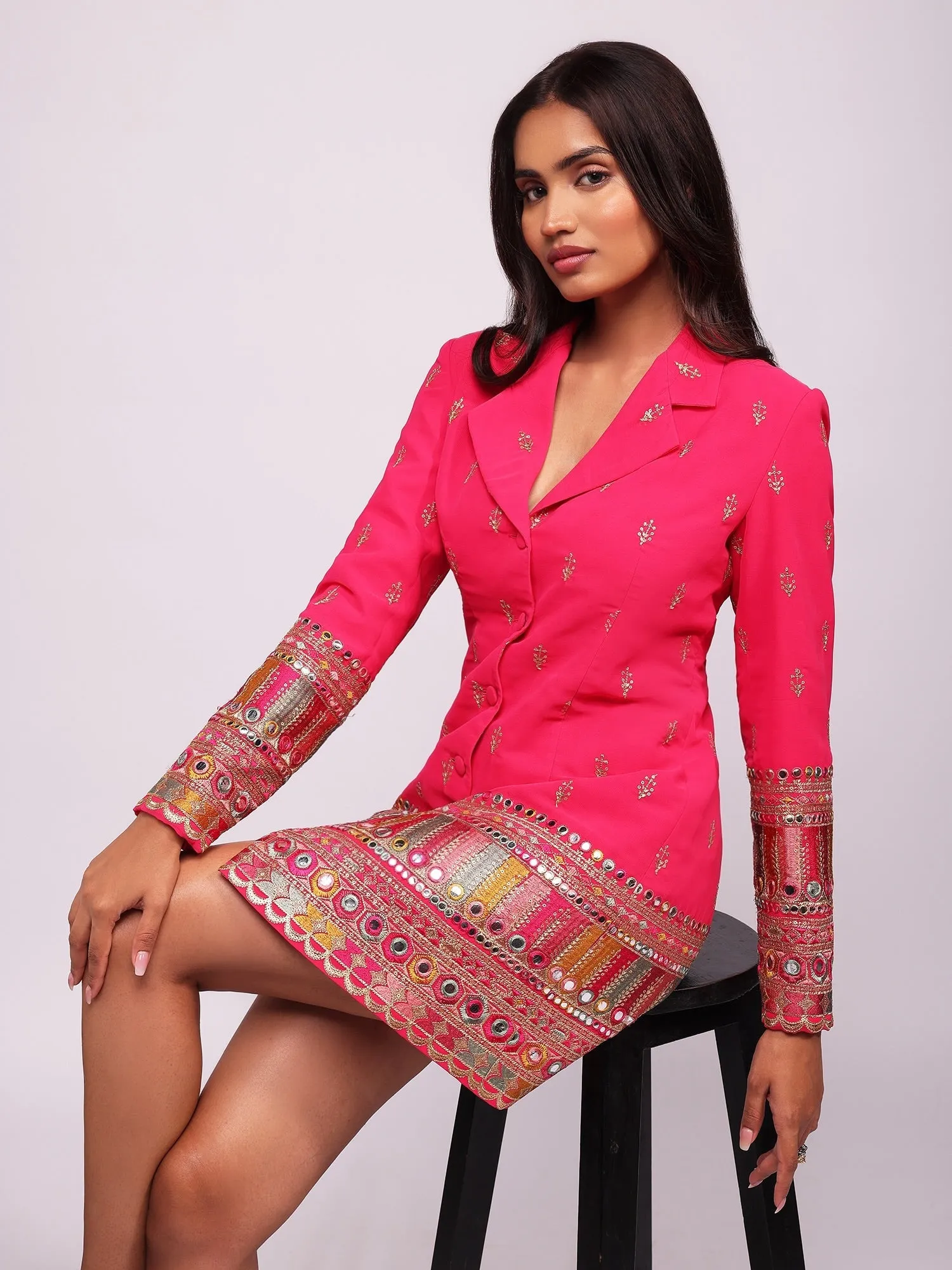 Jaipur Blazer Dress - Pink
