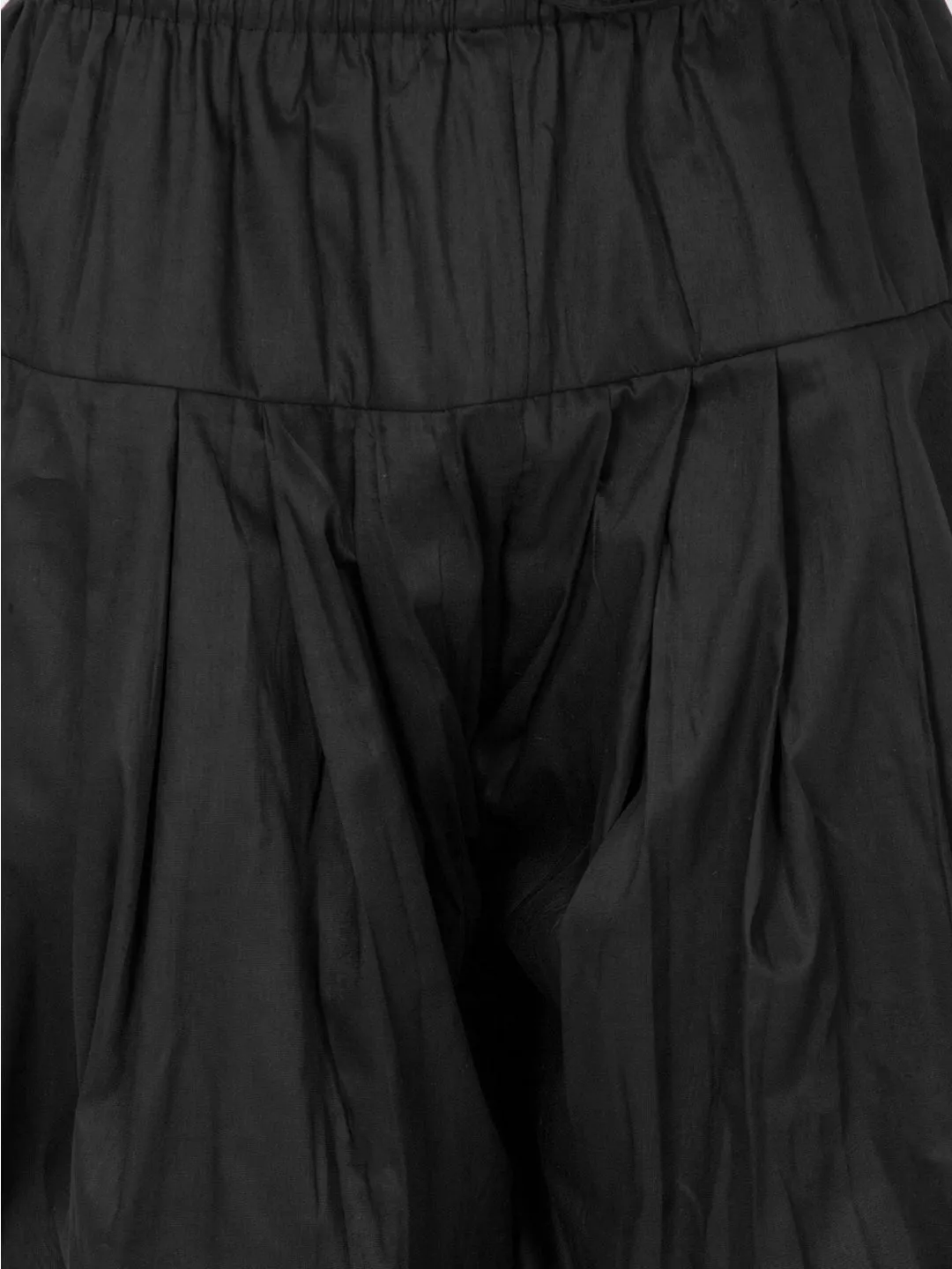 Jashvi Men's Black Cotton Silk Blend Dhoti