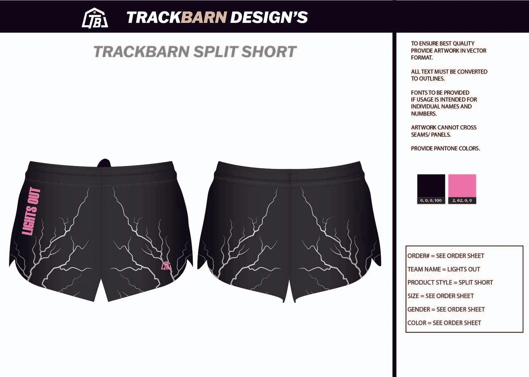 Lights-Out-PV Womens Split Track Short