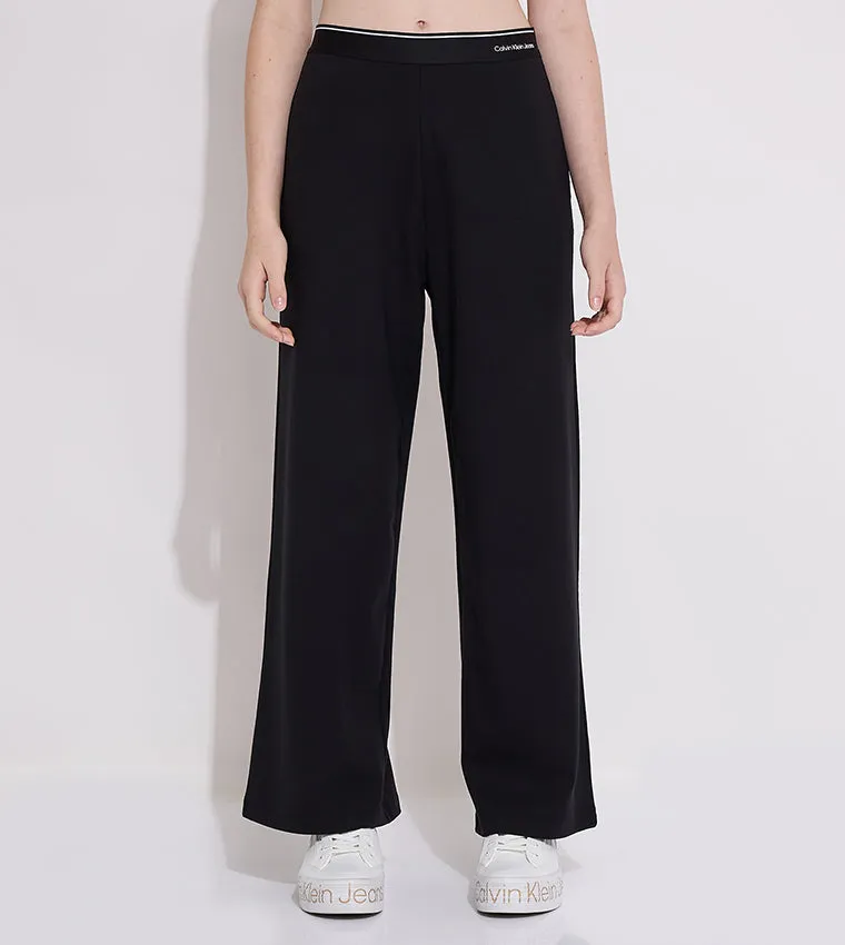 Logo Tape Wide Leg Punto Pants