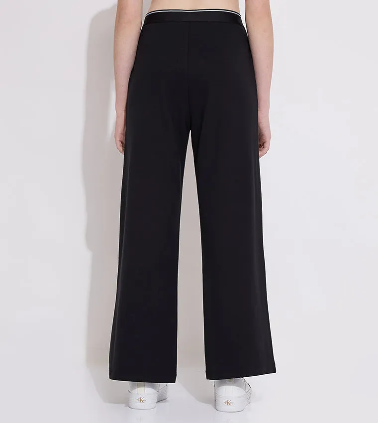 Logo Tape Wide Leg Punto Pants