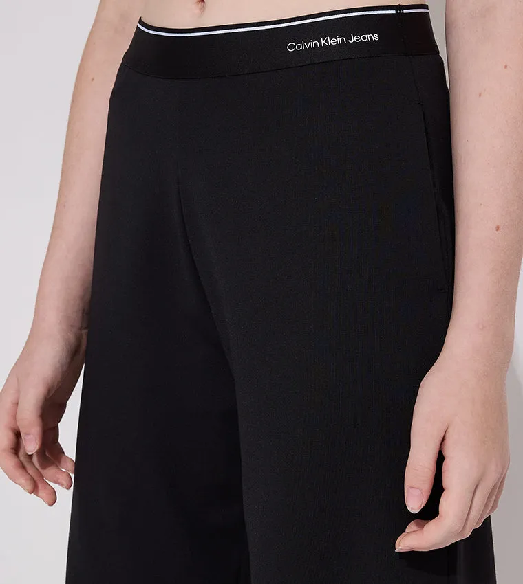 Logo Tape Wide Leg Punto Pants