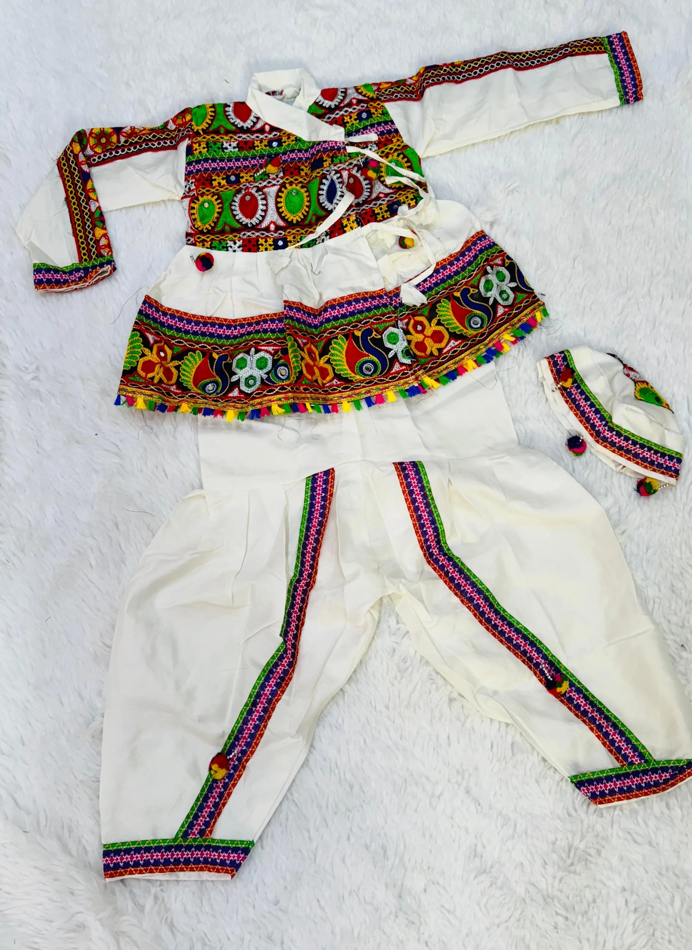 Navratri Traditional Kid's Boy's Garba Special Dhoti Kedia and Cap