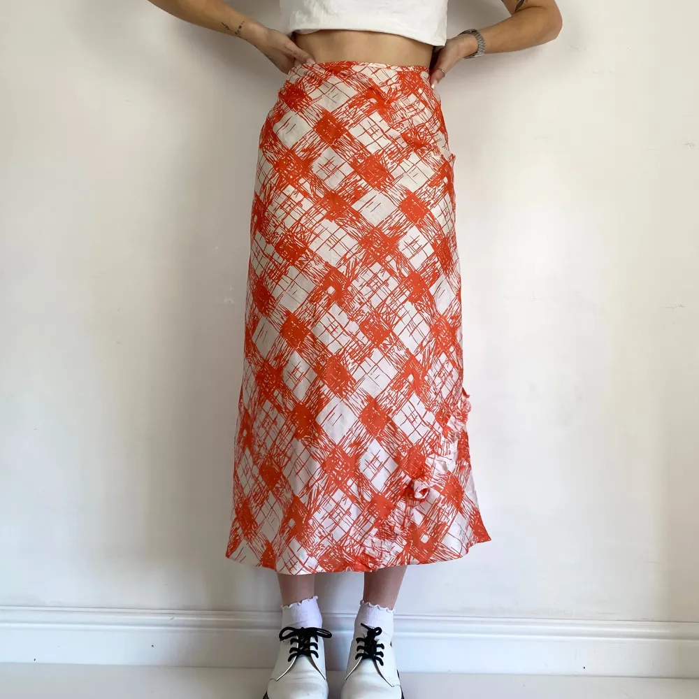 Orange Printed Maxi Skirt - MEDIUM
