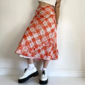 Orange Printed Maxi Skirt - MEDIUM