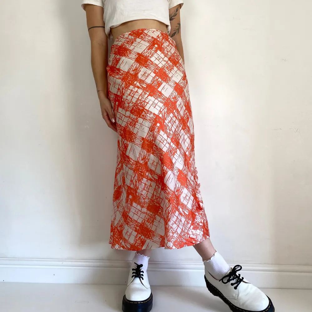 Orange Printed Maxi Skirt - MEDIUM