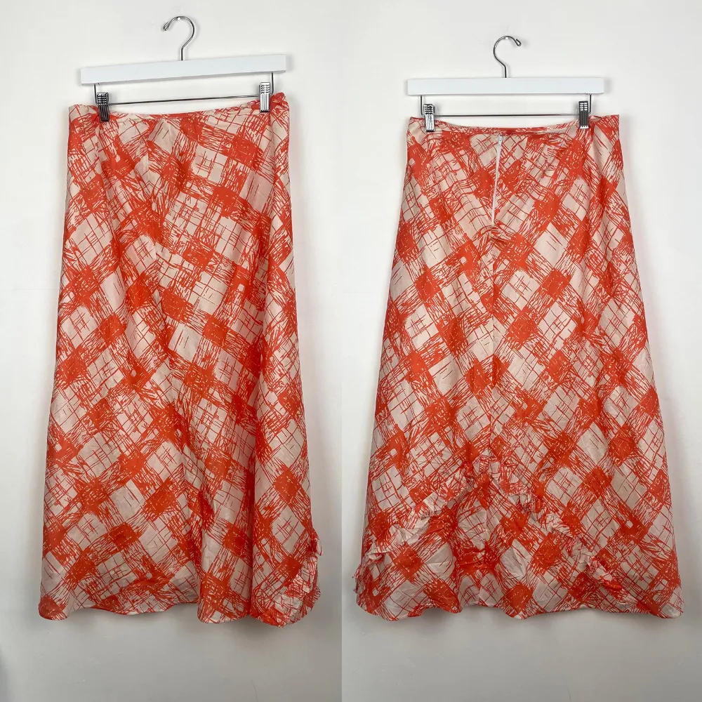 Orange Printed Maxi Skirt - MEDIUM