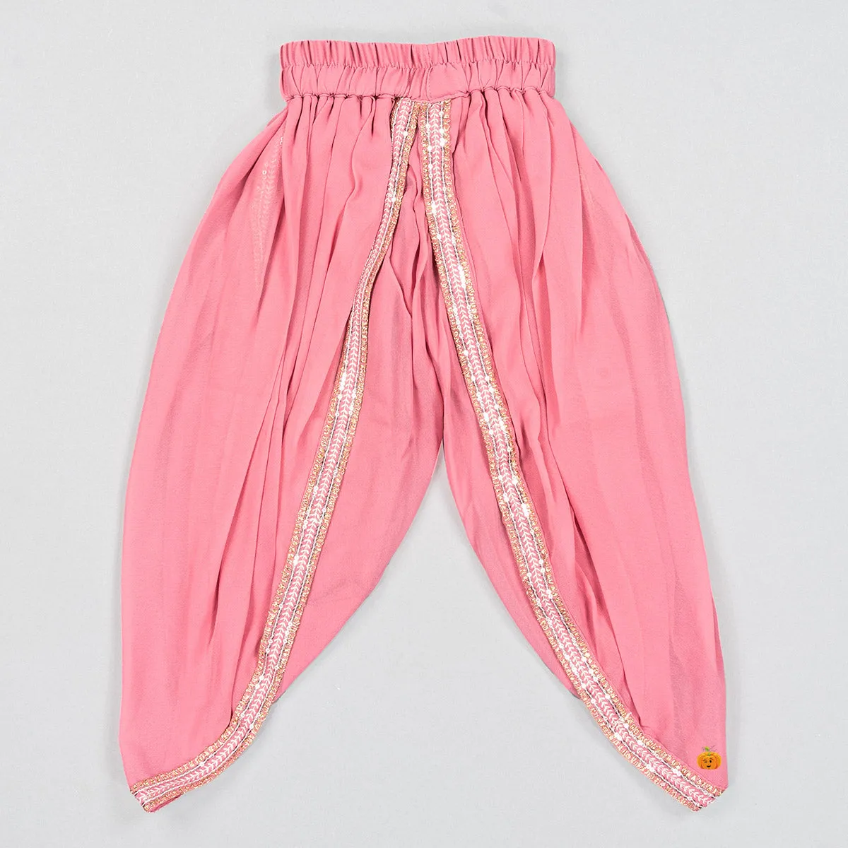 Pink & Pista Girls Dhoti Kurta Set