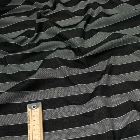 Printed Knits Design-229 Black & Grey Stripes