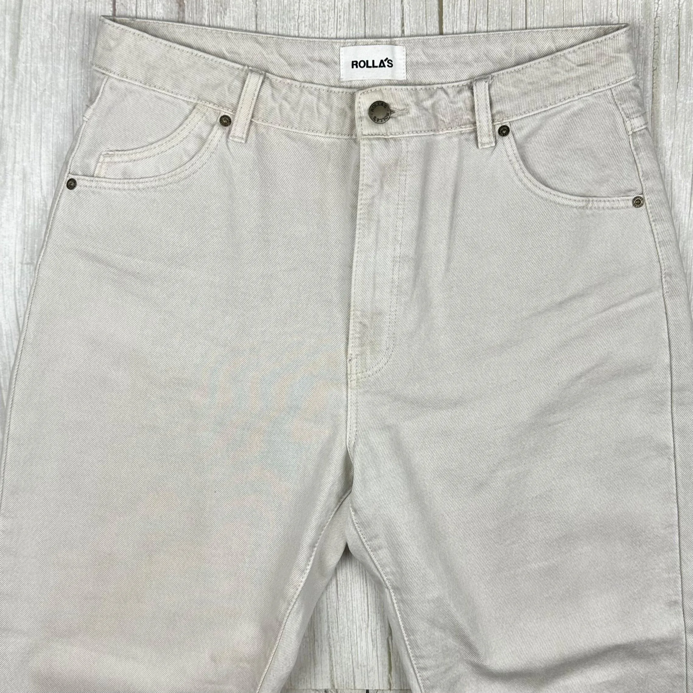 Rolla’s 'Original' High Rise Straight Ivory Jeans - Size 14