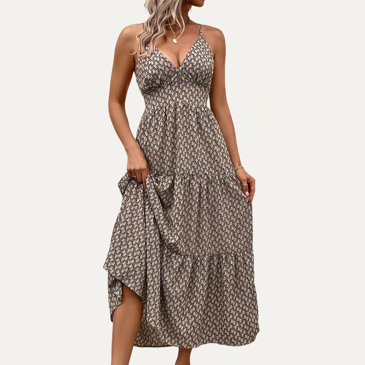 Tie-Back Strappy Maxi Dress