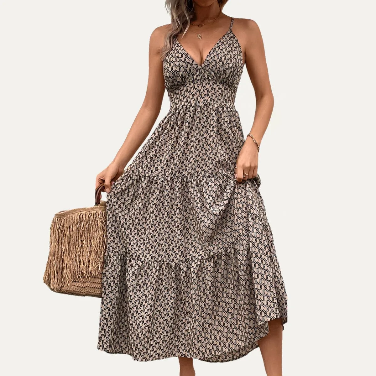 Tie-Back Strappy Maxi Dress