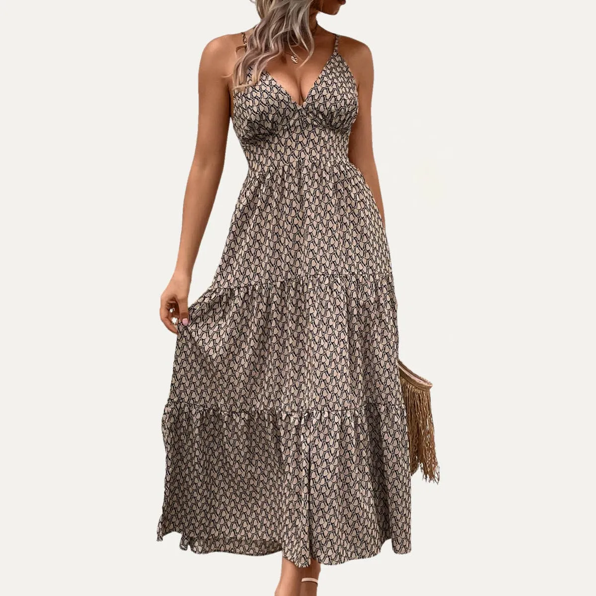 Tie-Back Strappy Maxi Dress