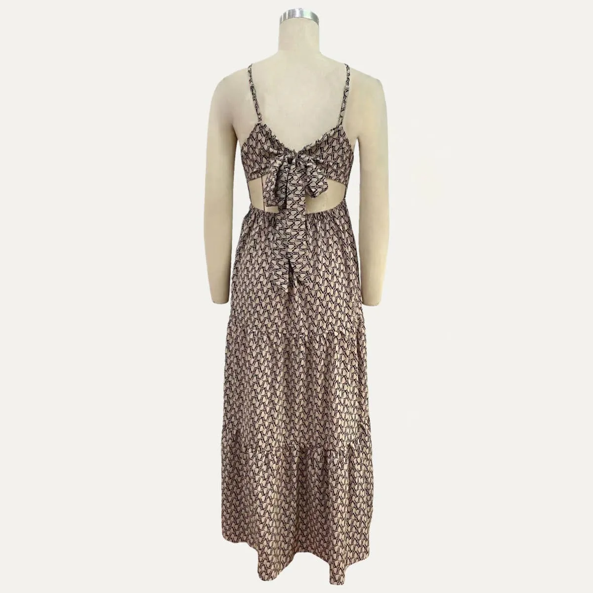 Tie-Back Strappy Maxi Dress