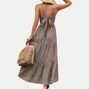 Tie-Back Strappy Maxi Dress