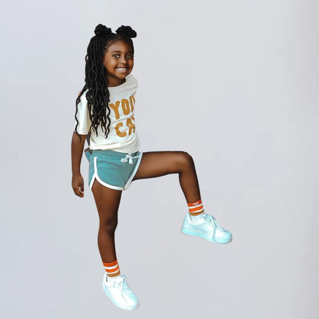 TRACK SHORTS in SAGE GREEN | KIDS