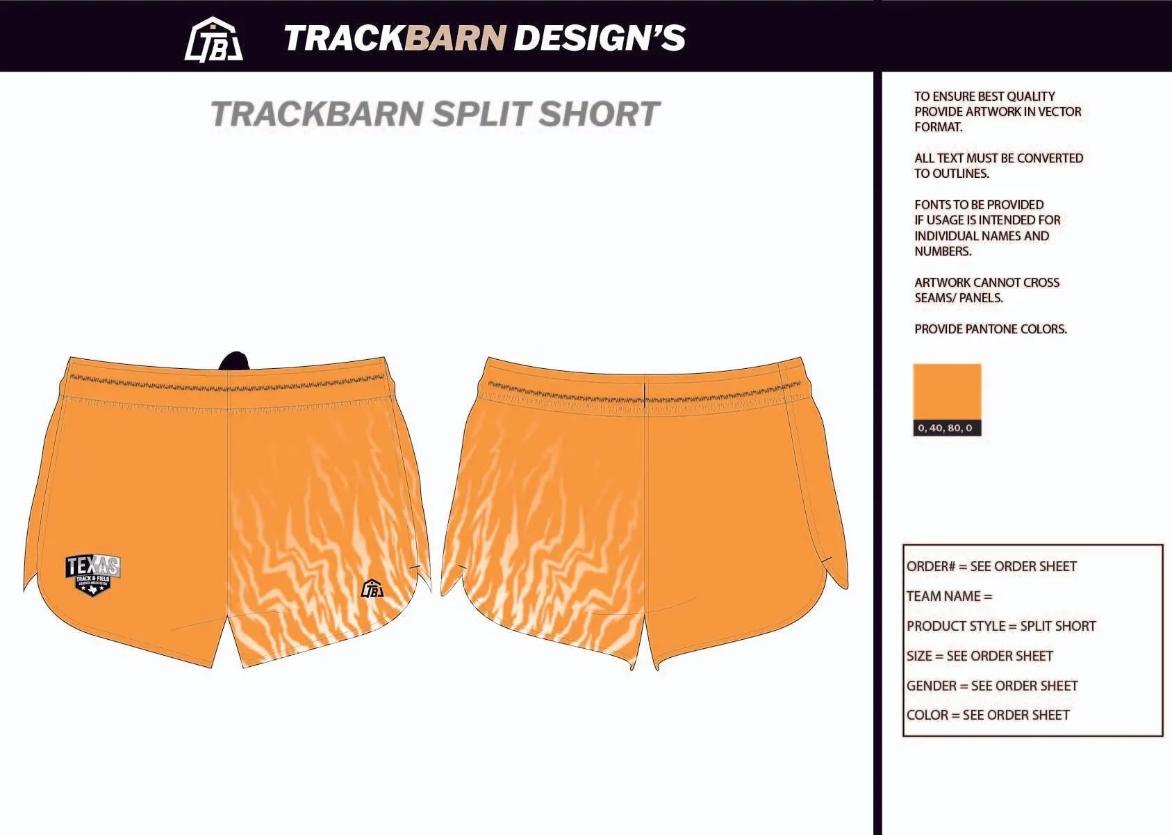 TTFCA-- Mens Split Track Short