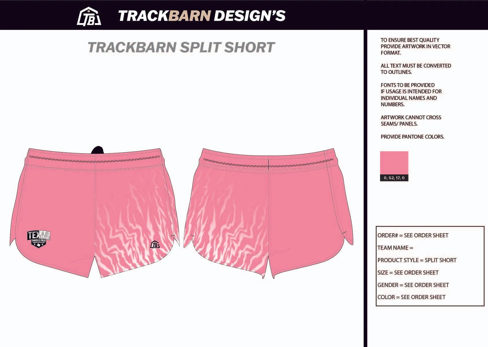 TTFCA-- Mens Split Track Short