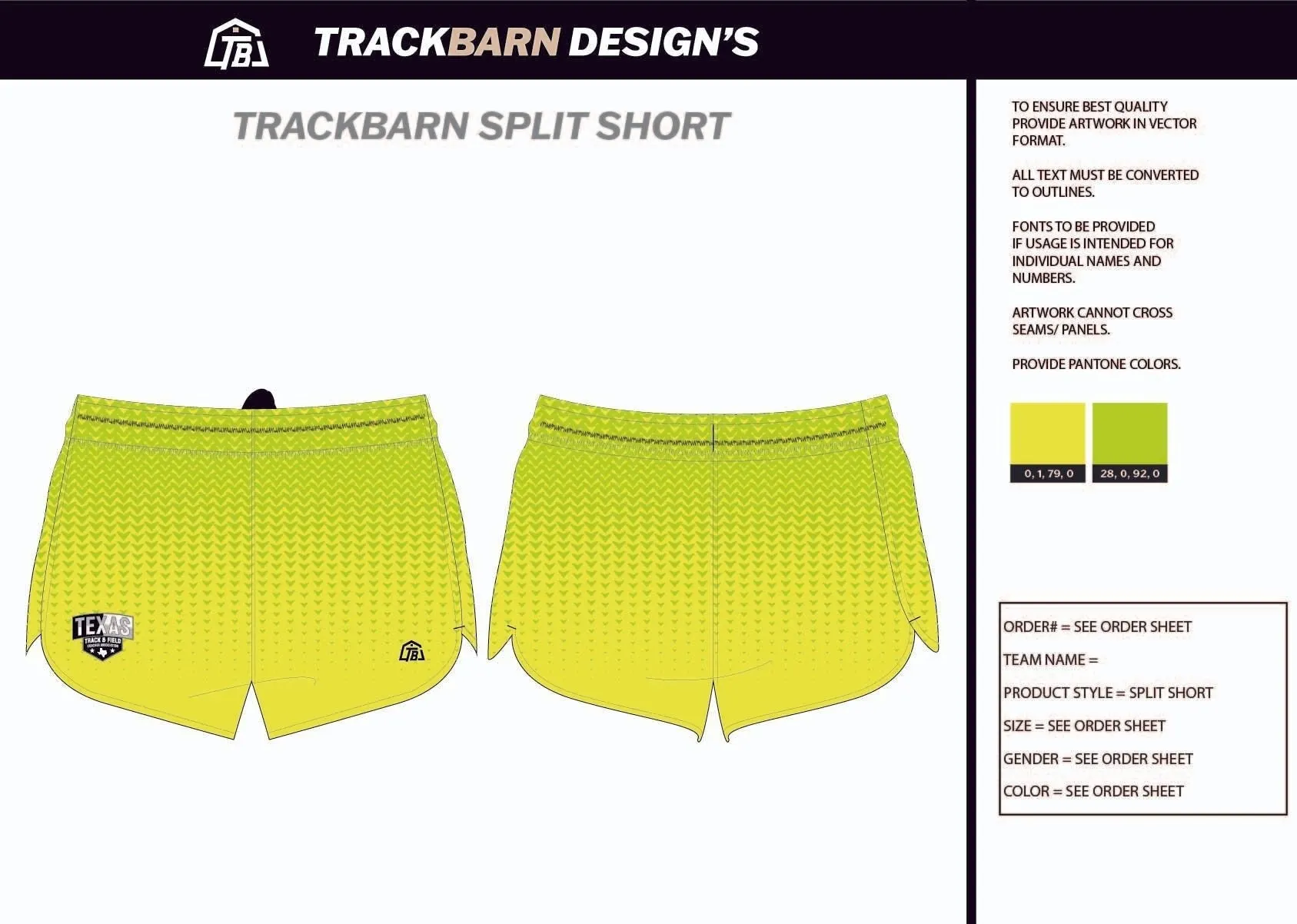 TTFCA-- Mens Split Track Short
