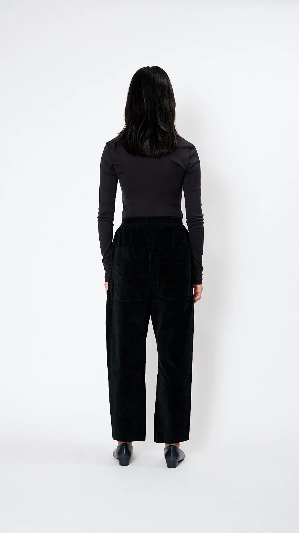 Velvet Braghe Pants in Black