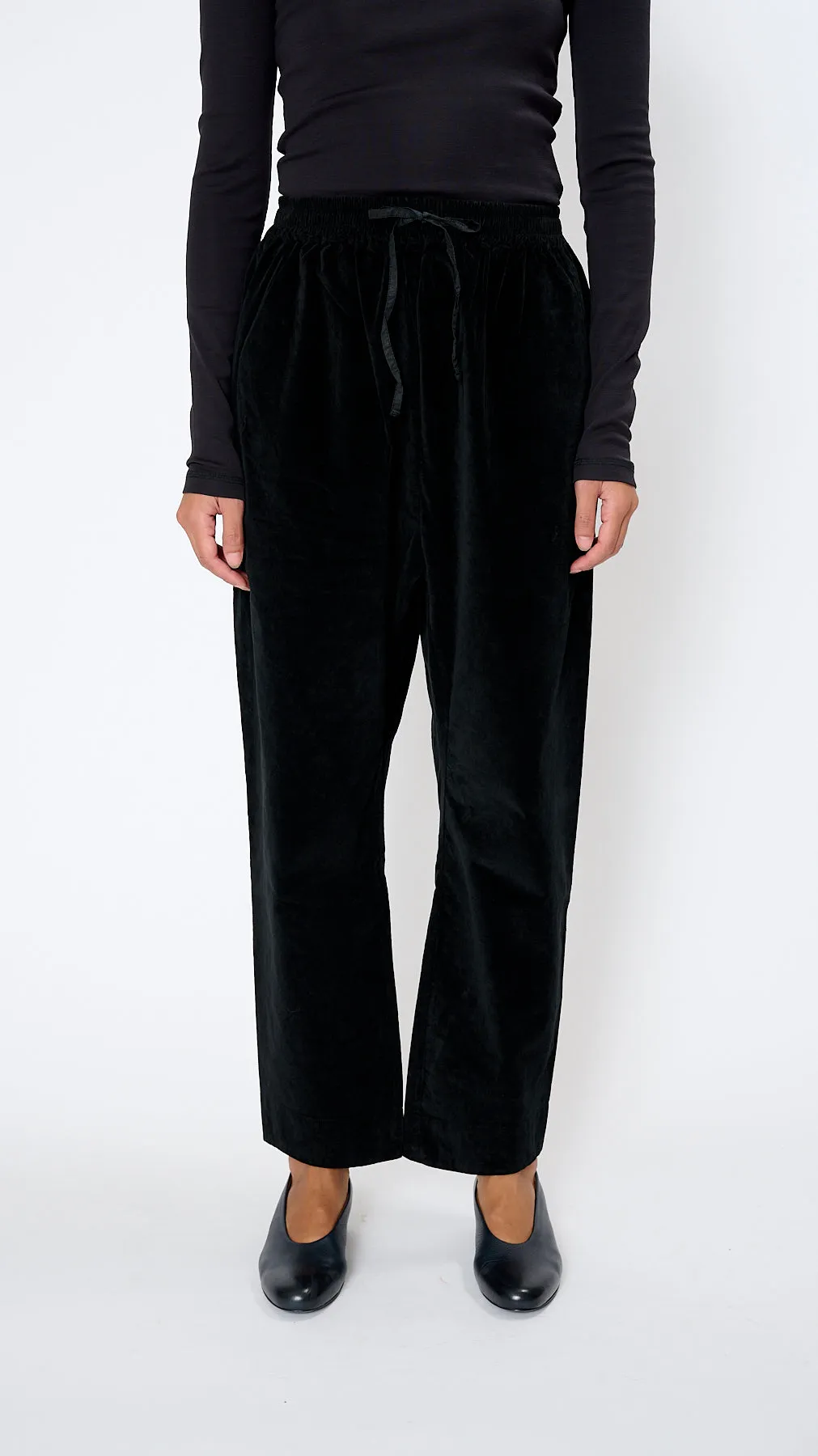 Velvet Braghe Pants in Black